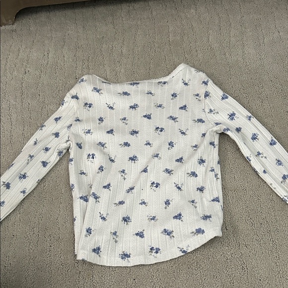 abercrombie kids White Long-Sleeve Floral Henley - Picture 3 of 3
